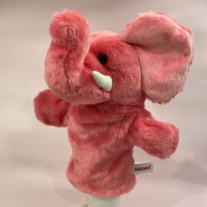 Aurora Pink Elephant Hand Puppet 10” long Excellent Used Condition For Kids